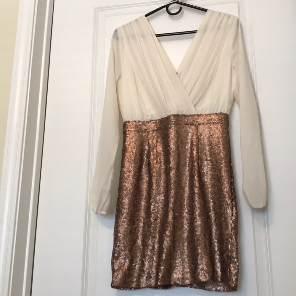 Rose gold sequin dress!